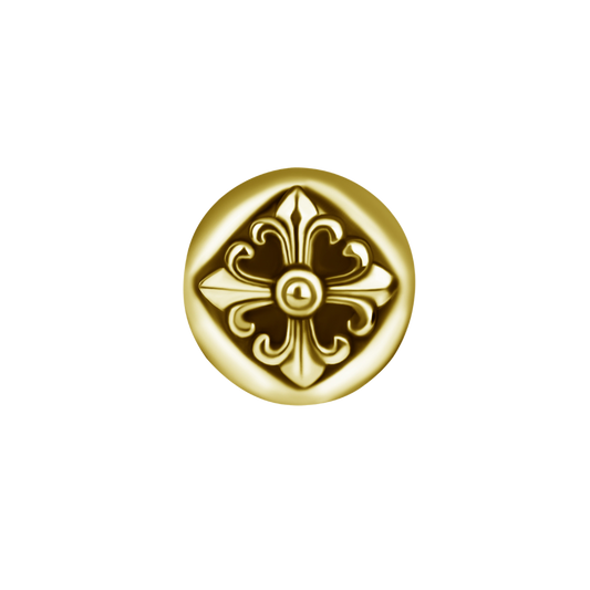 Elaira Florentine Sigil Stud in 19k Gold PVD