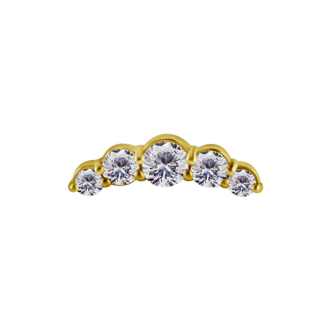 Elaira Curve Cluster in 18K Gold PVD