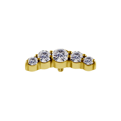 Elaira Curve Cluster in 18K Gold PVD