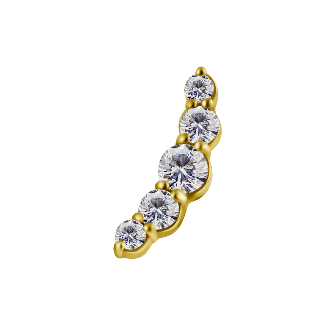 Elaira Curve Cluster in 18K Gold PVD