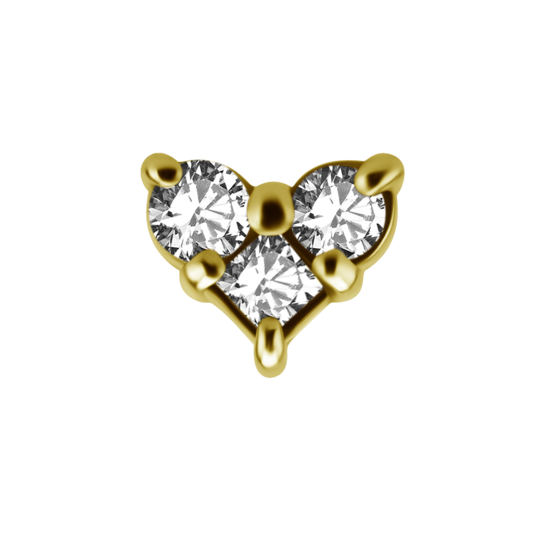 Elaira Missy Heart in 24k Gold PVD