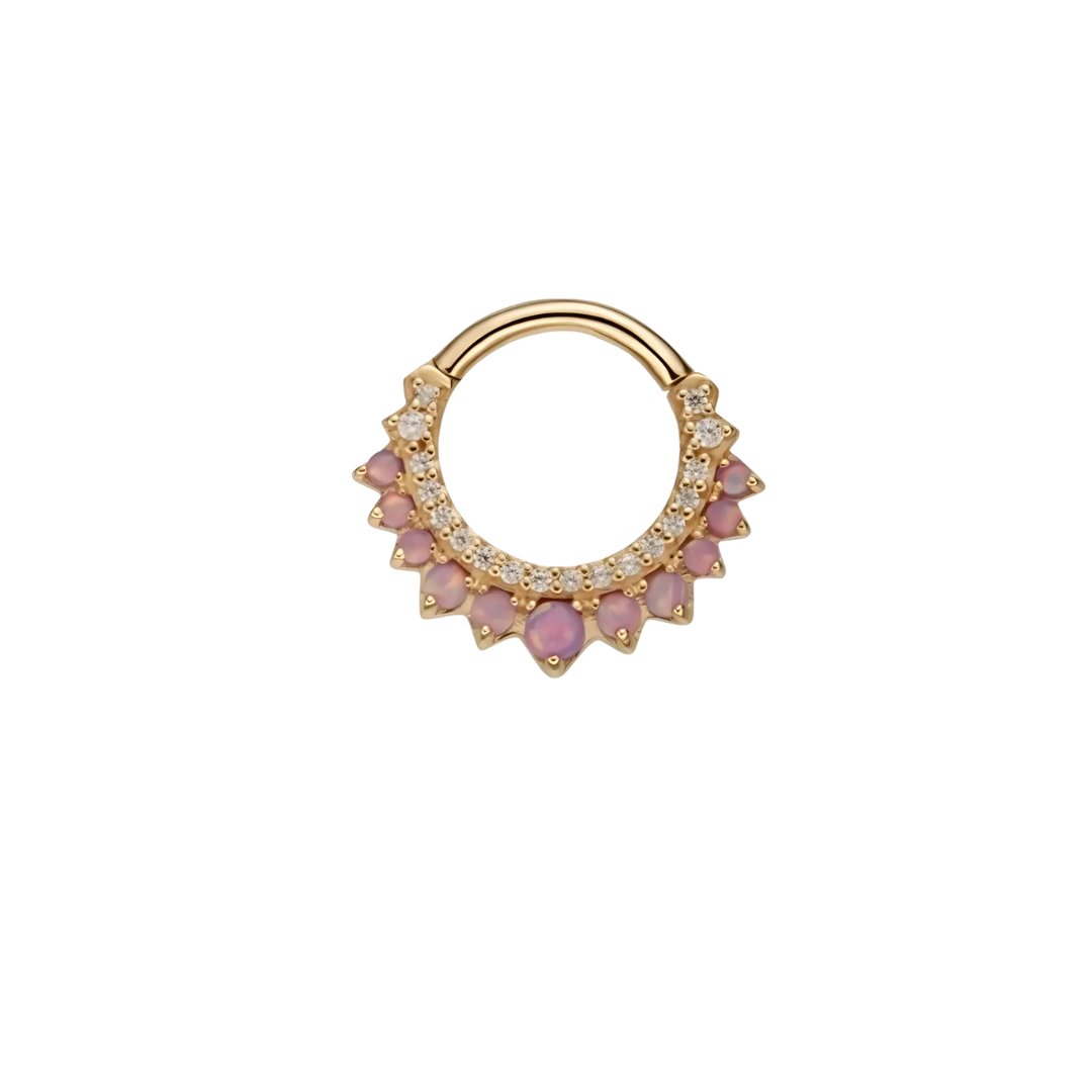 Elaira 14k Solid Rose Gold Opal Clicker