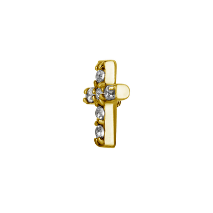 Elaira Studded Cross in 24k Gold PVD