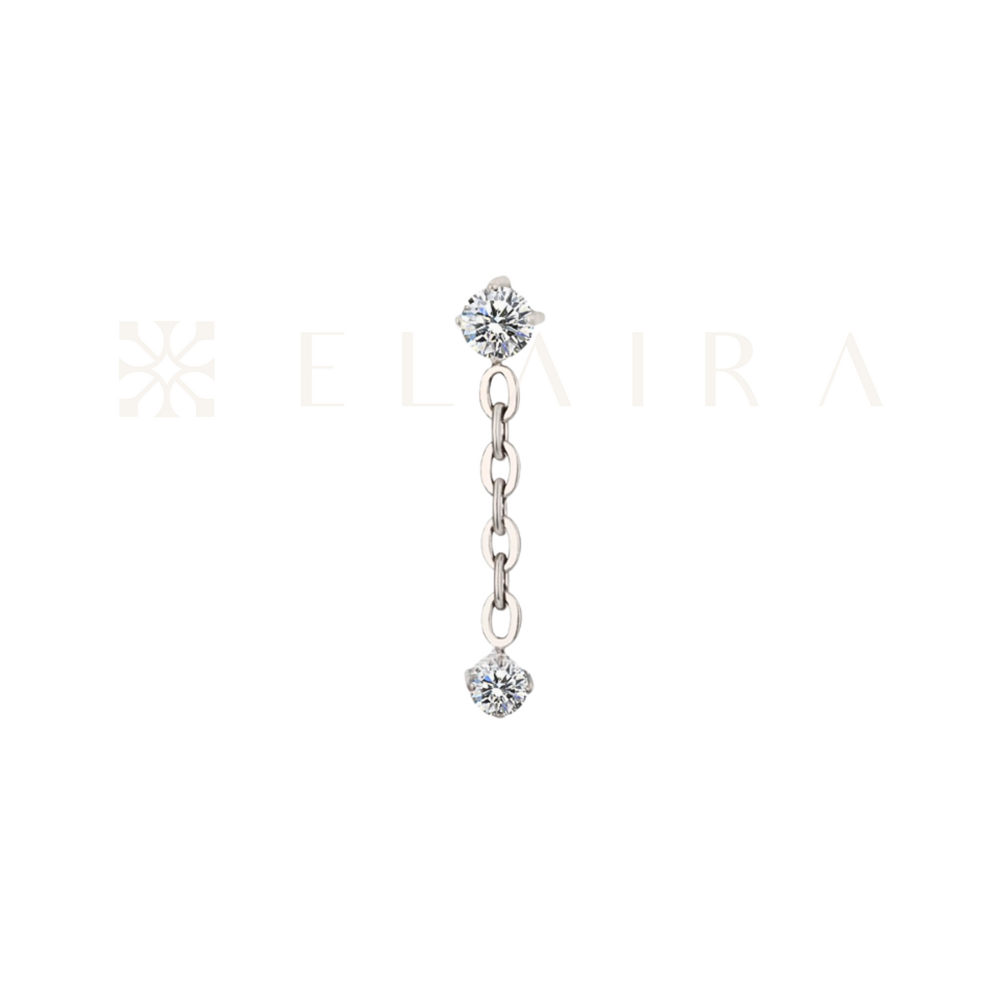 Elaira Titanium Solitaire Chain Stud