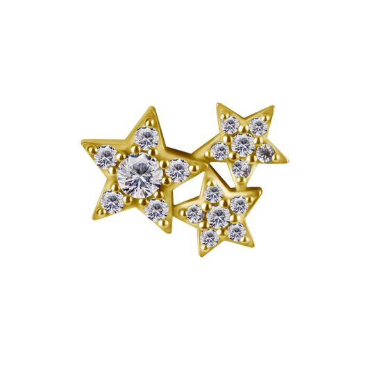 Elaira Triple Star Cluster in 18K Gold PVD