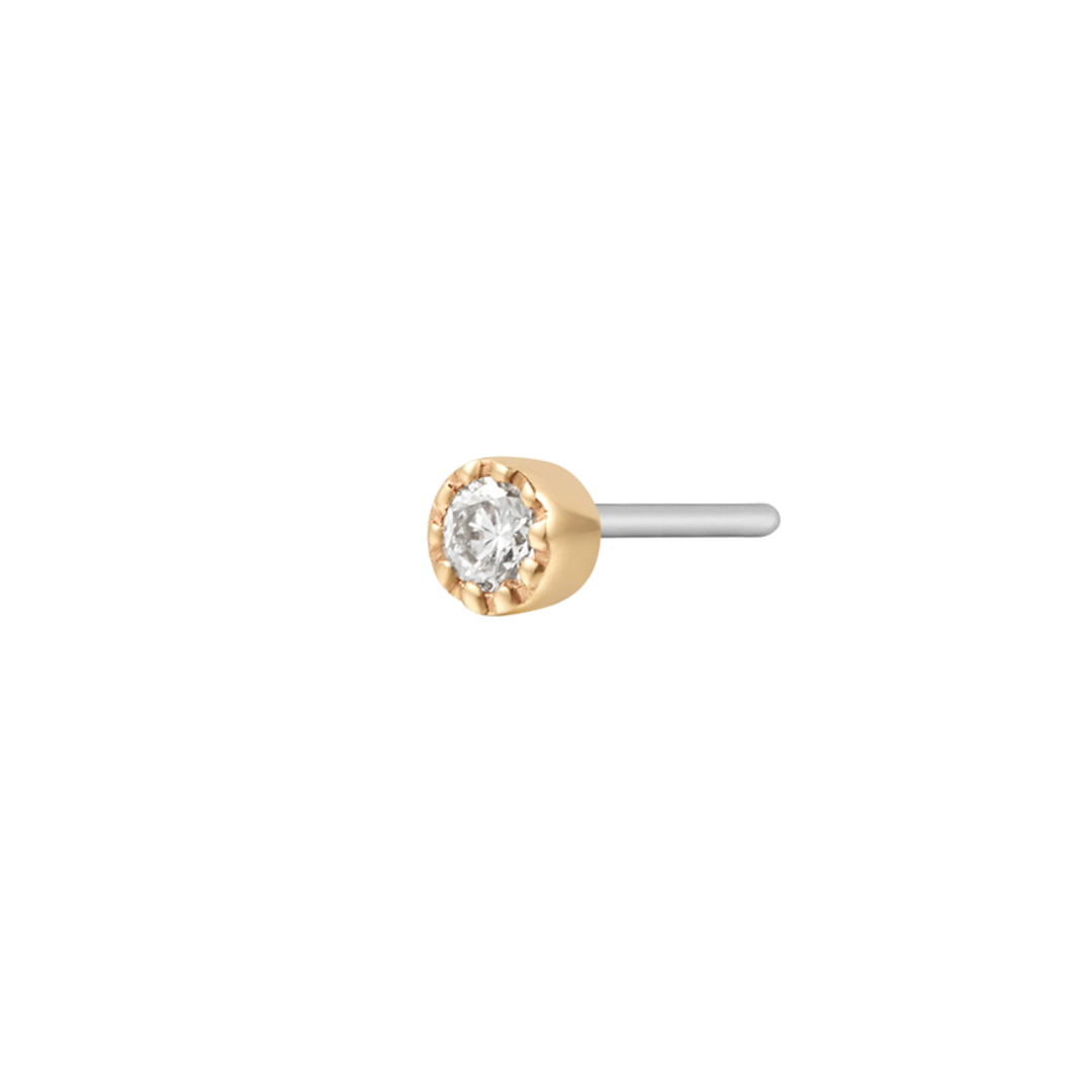 JILLIAN | Beaded Lab Grown Diamond Stud