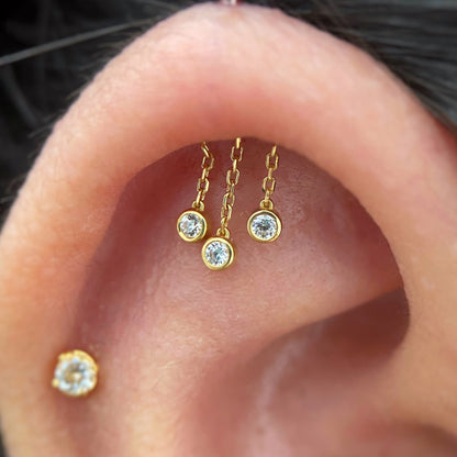 18k Solid Gold 3 Row Chandelier