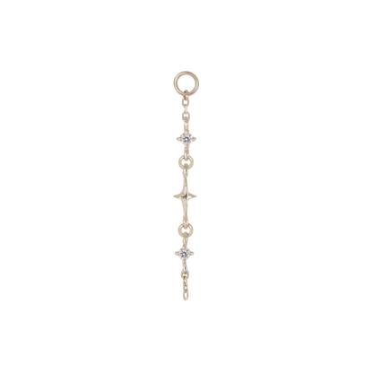 14k Solid Gold Nicole Double Diamond Drop Charm