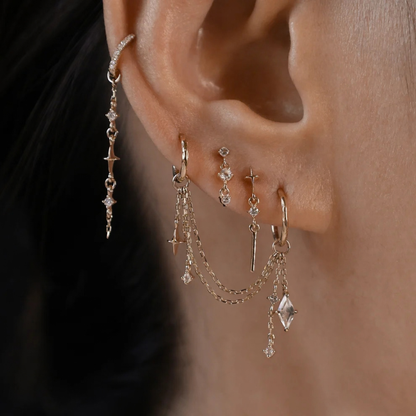 14k Solid Gold Julia Celestial Draped Link Chain Attachment