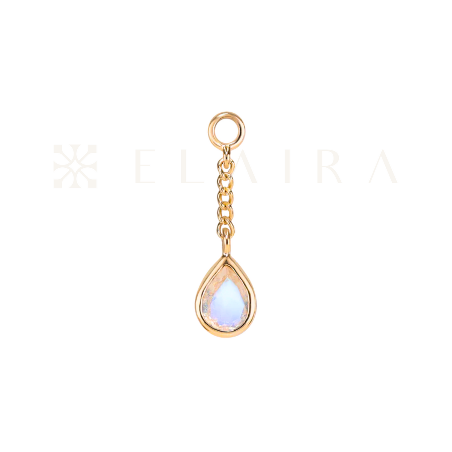 Juno • Teardrop Gemstone Chain Charm