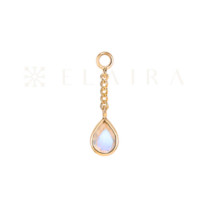 Juno • Teardrop Gemstone Chain Charm