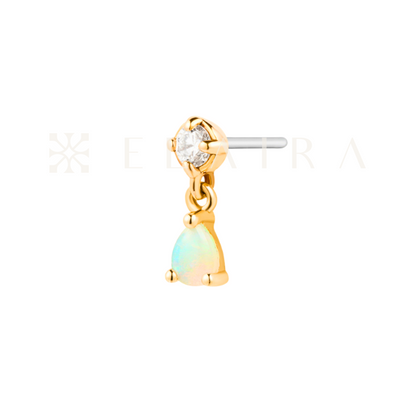 KAITLYN | 14k Gold Opal and Lab Grown Diamond Floating Stud
