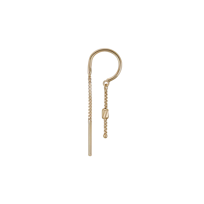 14k Solid Gold Versa Chain Claw Hoop with Tiny Barrel