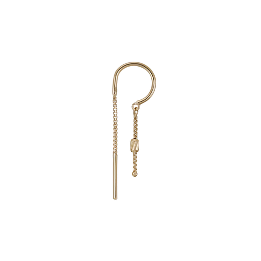 14k Solid Gold Versa Chain Claw Hoop with Tiny Barrel