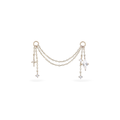 14k Solid Gold Julia Celestial Draped Link Chain Attachment