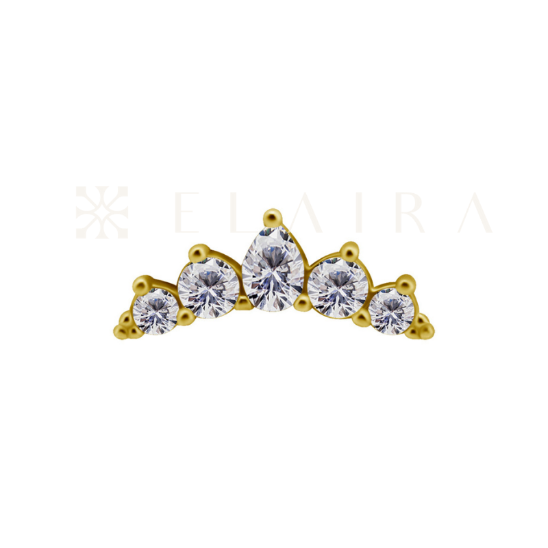18k Gold Pear Cluster
