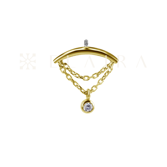 18k Solid Gold Floating Helix Dangle
