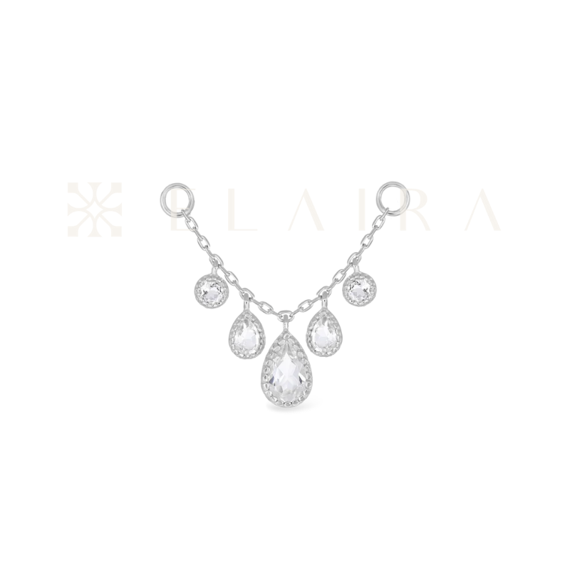 14k Gold Colette • White Topaz Chain 25mm
