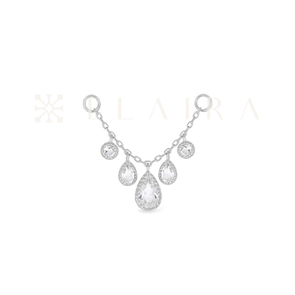 14k Gold Colette • White Topaz Chain 25mm