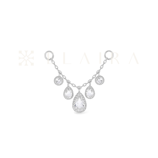 14k Gold Colette • White Topaz Chain 25mm