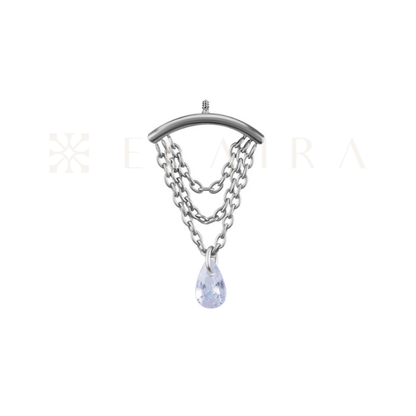 Titanium Vertical Helix Triple Chain Teardrop