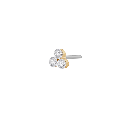 14k Solid Gold Trinity Lab Grown Diamond Cluster