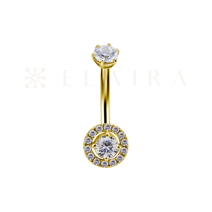 18k Solid Gold Round Shape Belly Ring