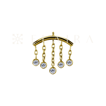 Titanium Vertical Helix 5 Bezel CZ