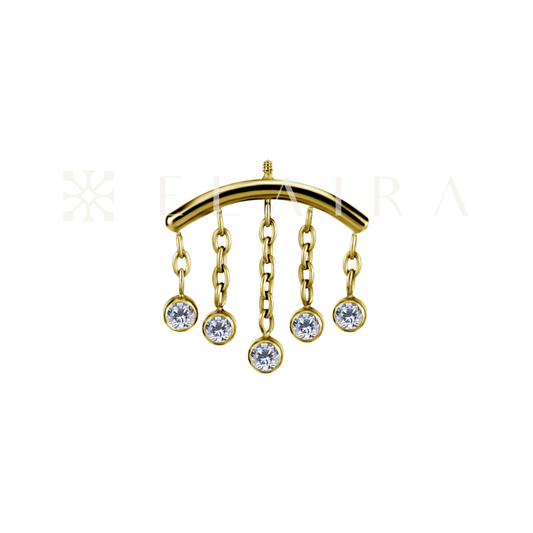 Titanium Vertical Helix 5 Bezel CZ