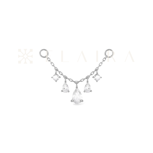 14k Gold Eloise • White Topaz Chain 25mm