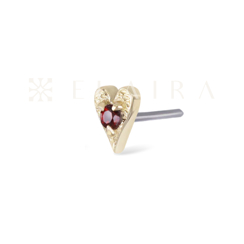 14k Solid Gold Heart • Ace of Gems Garnet