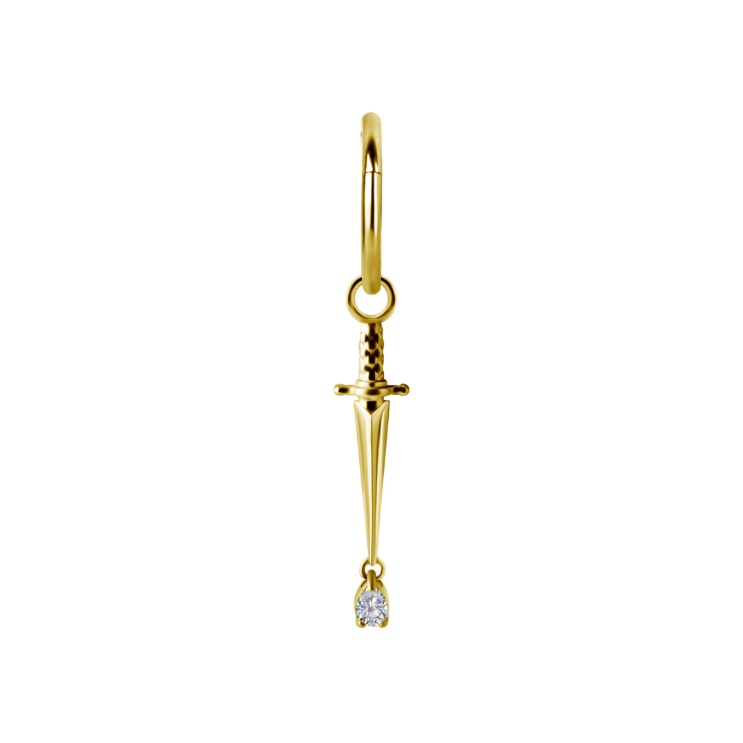 Sword with CZ Drop Charm