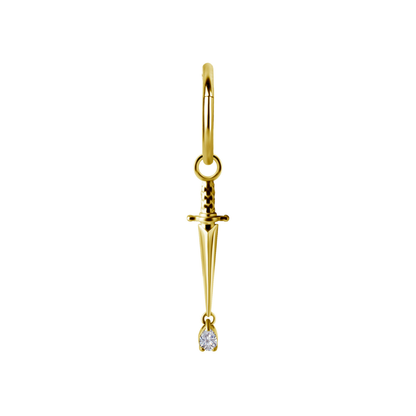 Sword with CZ Drop Charm