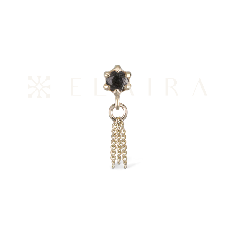 14k Gold Starlet • Labradorite Chain Tassel