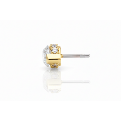 18k Gold Marquise w Diamond Side Stone