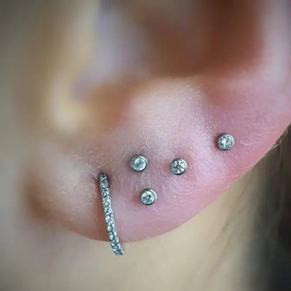 ELAIRA Classic Titanium Bezel CZ Stud